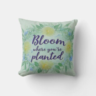 Coussin Fleur où vous êtes planté : Floral Aquarelle Art