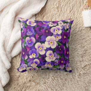 Coussin Fleur Pansy Violet