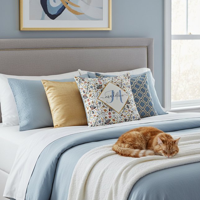 Coussin Fleur personnalisée colorée (Créateur téléchargé)