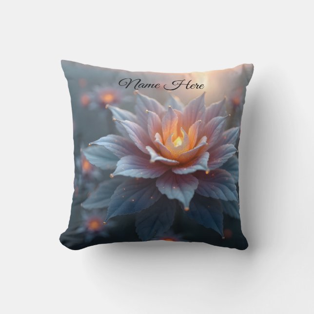 Coussin Fleur personnalisée et soleil (Recto)