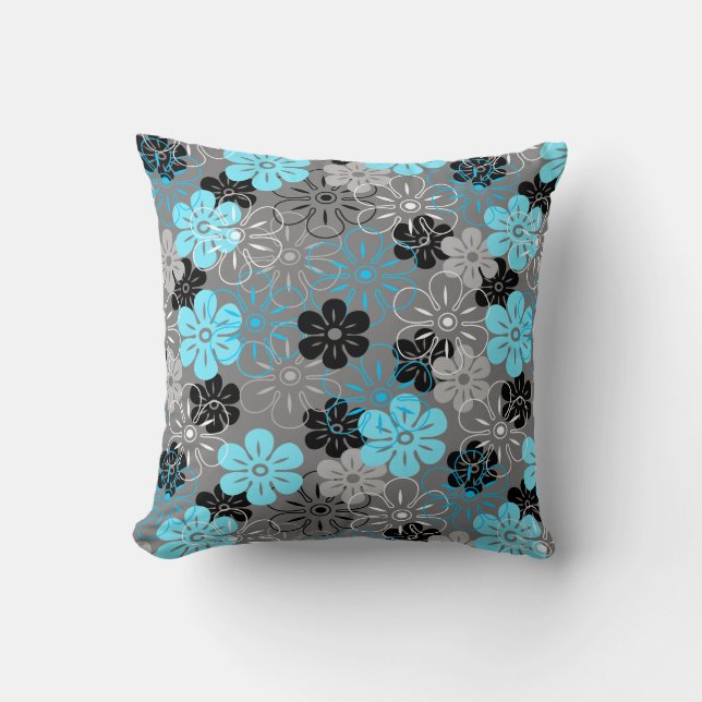Coussin Fleur Pluie Floral Rétro Hawaïen (Recto)