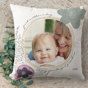 Coussin Fleur Pop Art avec texte modifiable et photo perso