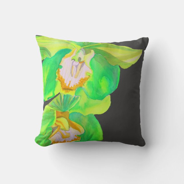 Coussin Fleur pop art orchidée moderne (Recto)