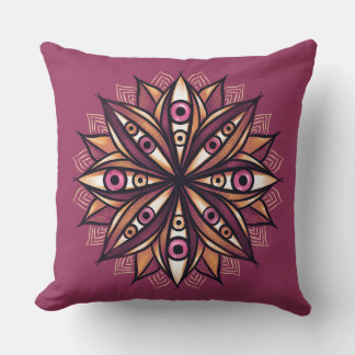 Coussin Fleur psychédélique avec yeux Déplaisants trippant