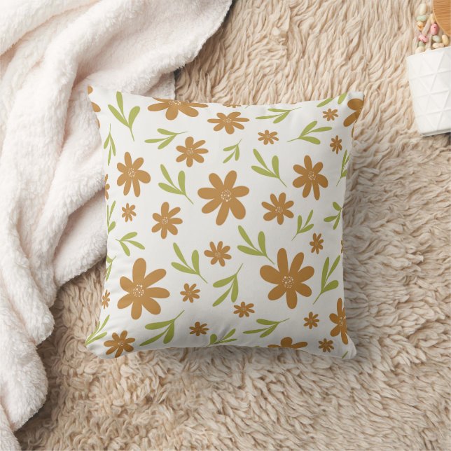 Coussin Fleur Rétro 70 - Décoration Bohème d'Automne (Couverture)