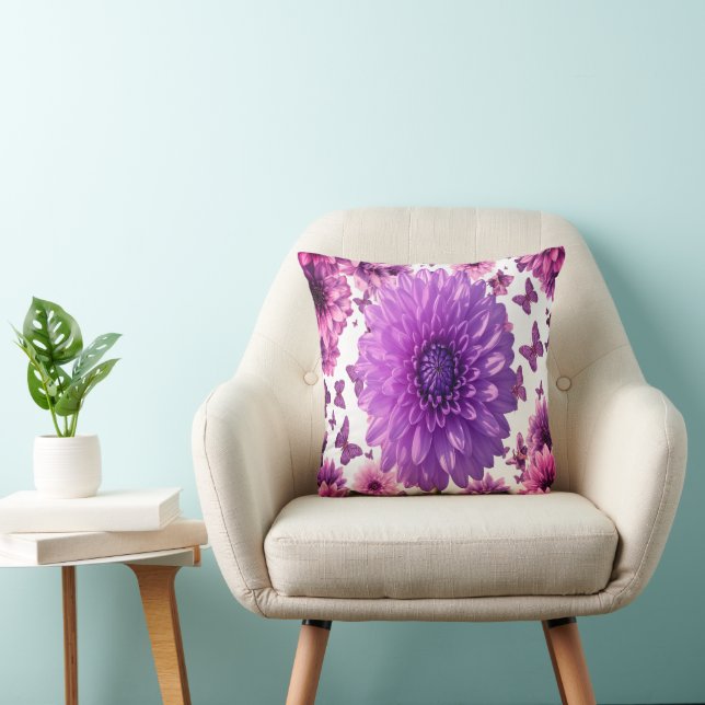 Coussin Fleur Romantique Rosée (Chaise)