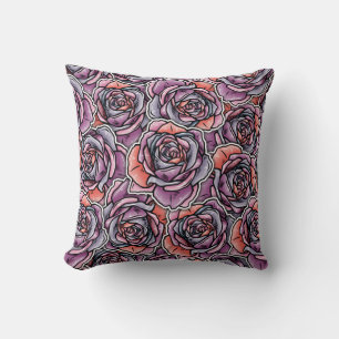 Coussin Fleur Rose coloré