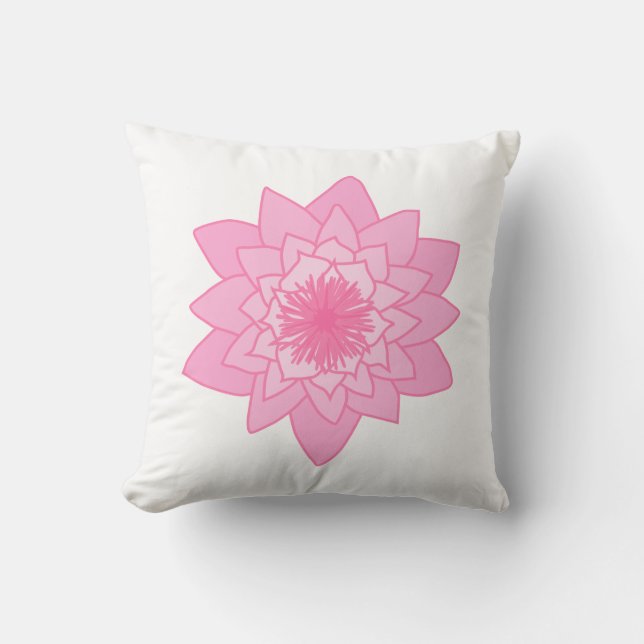 Coussin Fleur rose de nénuphar (Recto)