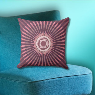 Coussin Fleur rose étoile foncé centre régulier