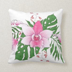 Coussin Fleur rose exotique