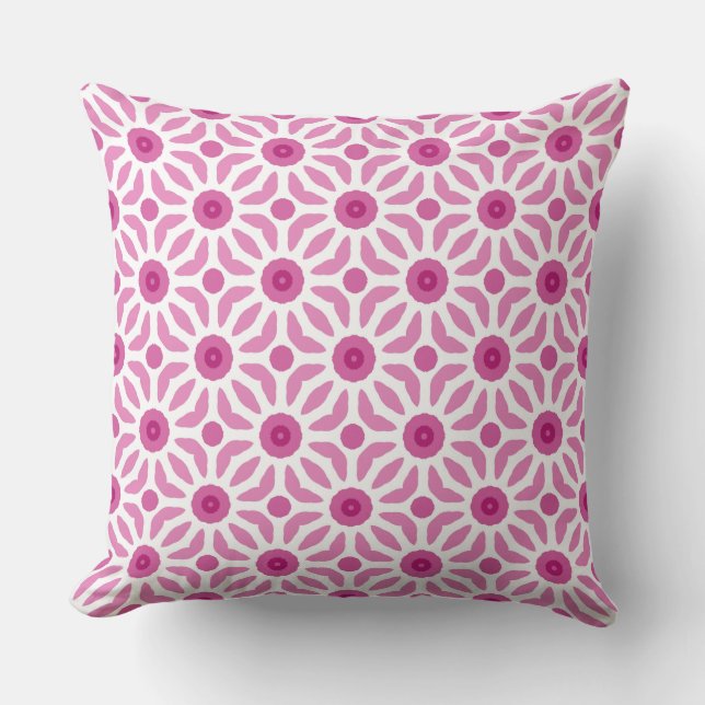 Coussin Fleur rose géométrique PP 71 (Recto)