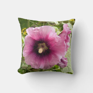 COUSSIN FLEUR ROSE HOLLYHOCK