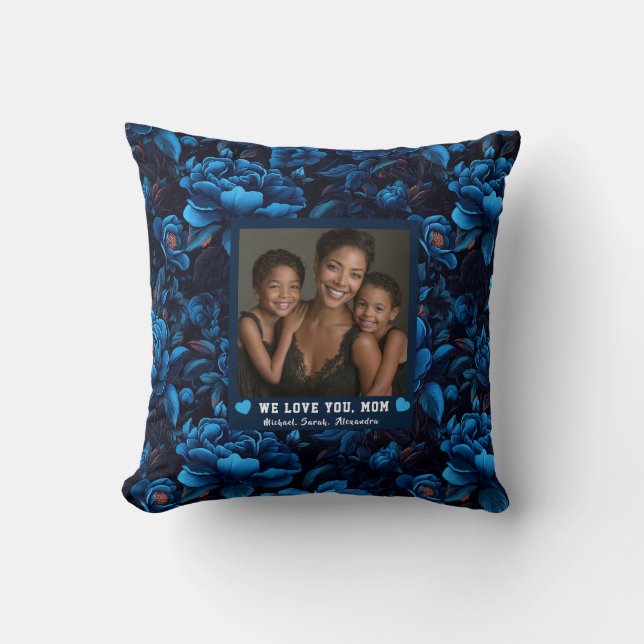 Coussin Fleur Rose Mère Maman Pendaison de Crémaillère Élé (Recto)