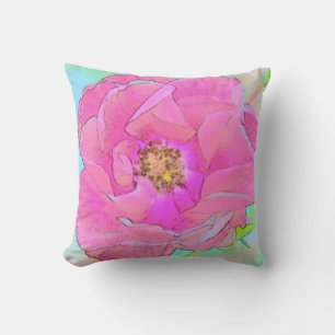 Coussin Fleur rose pastel