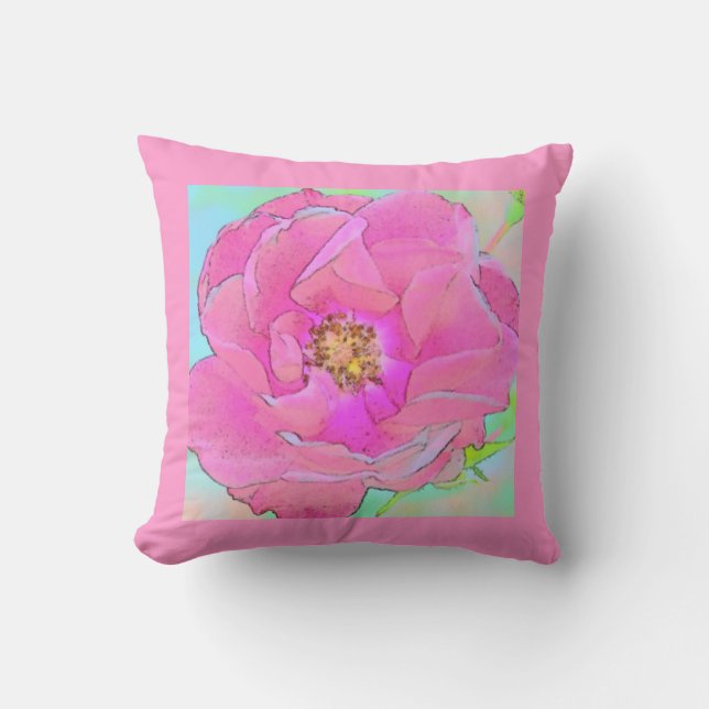 Coussin Fleur rose pastel (Recto)