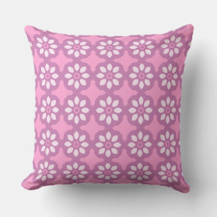 Coussin Fleur Rose Rétro