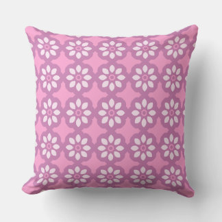 Coussin Fleur Rose Rétro