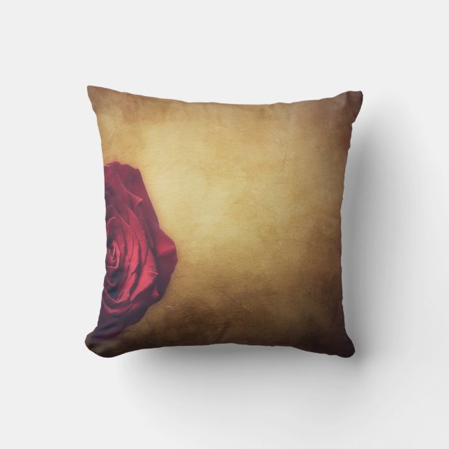 Coussin Fleur rose rose abstraite romantique (Recto)