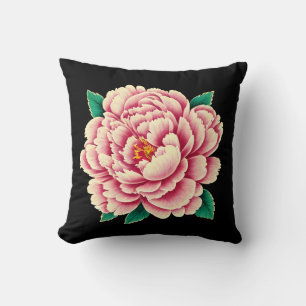 Coussin Fleur rose vintage