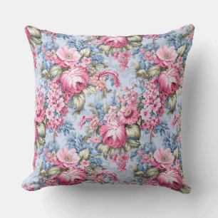 Coussin Fleur rose vintage