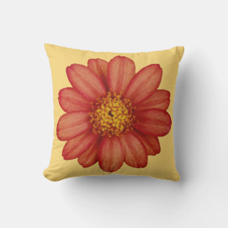 Coussin fleur rouge