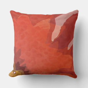 Coussin Fleur rouge Abstraite moderne par RD