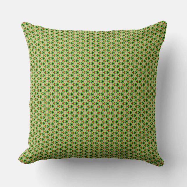 Coussin Fleur rouge minuscule et orange (Recto)