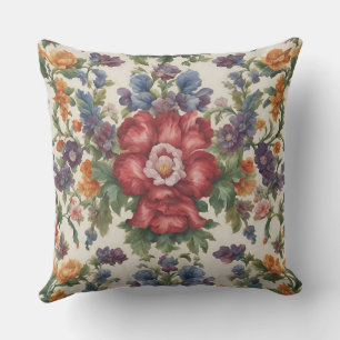 Coussin Fleur rouge raffinée Extraordinaire et Fleurs déli