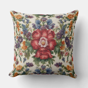 Coussin Fleur rouge raffinée Extraordinaire et Fleurs déli