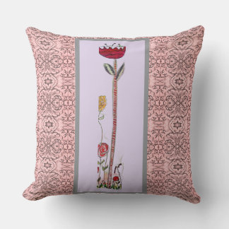 Coussin Fleur rouge simple