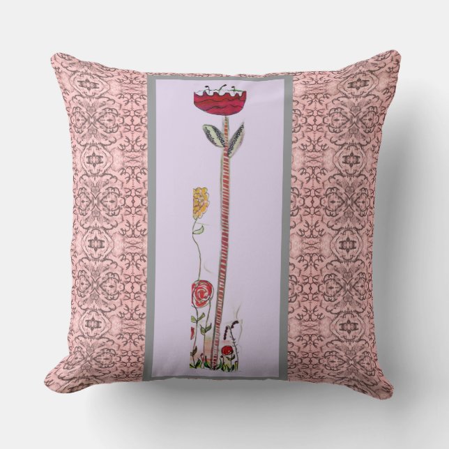 Coussin Fleur rouge simple (Recto)