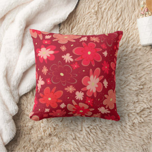 Coussin Fleur rouge vif