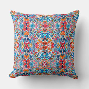 Coussin Fleur sauvage aquarelle artistique