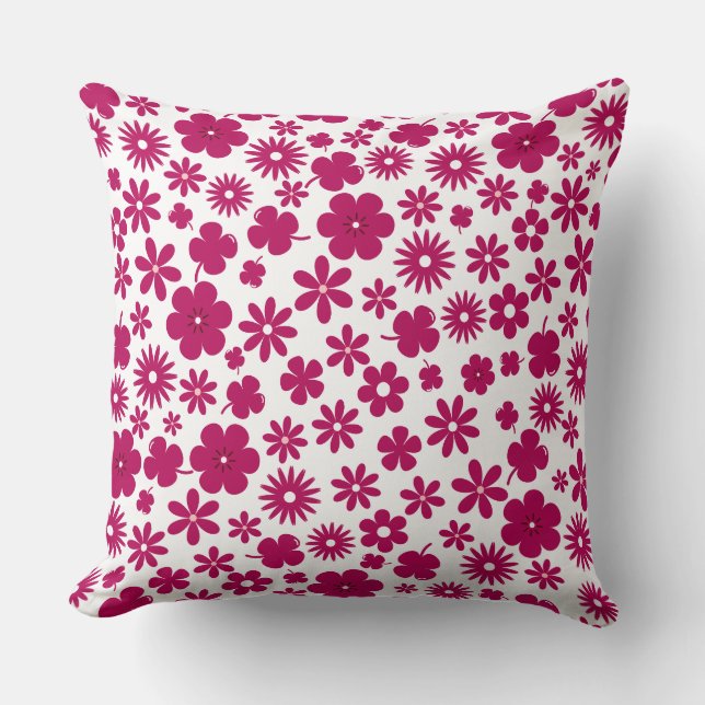 Coussin fleur sauvage botanique tropicale couleur de baies (Recto)