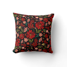 Fleur sauvage colorée Floral d'été noir