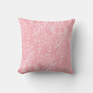 coussin fleur sauvage damassé rose pastel coussin