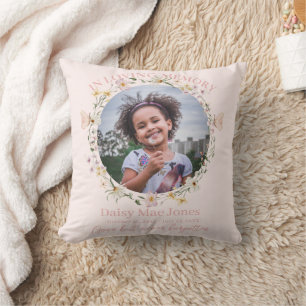 Coussin Fleur sauvage en mémoire funéraire mémorial photo