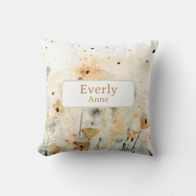 Coussin Fleur sauvage Nom personnalisé Nursery Décor Flora (Recto)