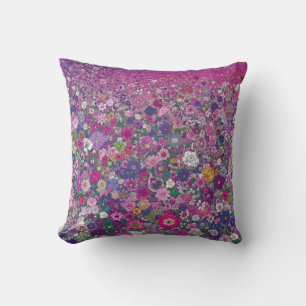 Coussin Fleur sauvage rose et violet