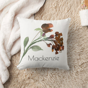 Coussin Fleur sauvage   Terracotta Orange Bohemian Custom