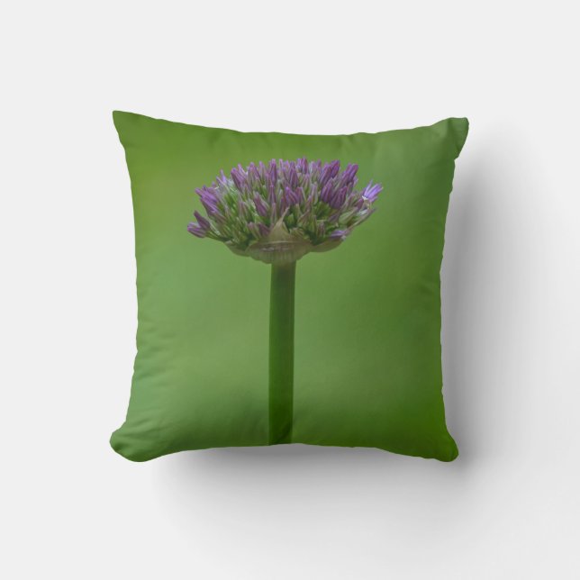 Coussin Fleur sauvage vert et purpler (Recto)