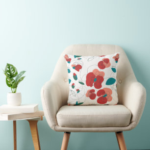 Coussin Fleur sauvage Wonderland   motif de fleurs stylisé
