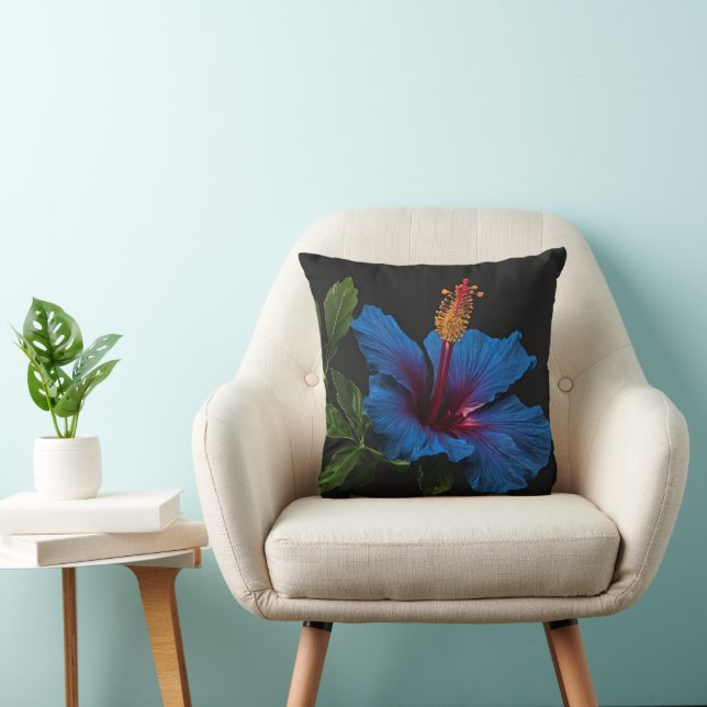 Coussin "Fleur Serene : La beauté des fleurs d'Hibiscus bl (Chaise)