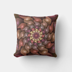 Coussin Fleur surréaliste brillante Art fractal abstrait m