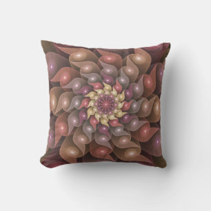 Coussin Fleur surréaliste brillante Art fractal abstrait m