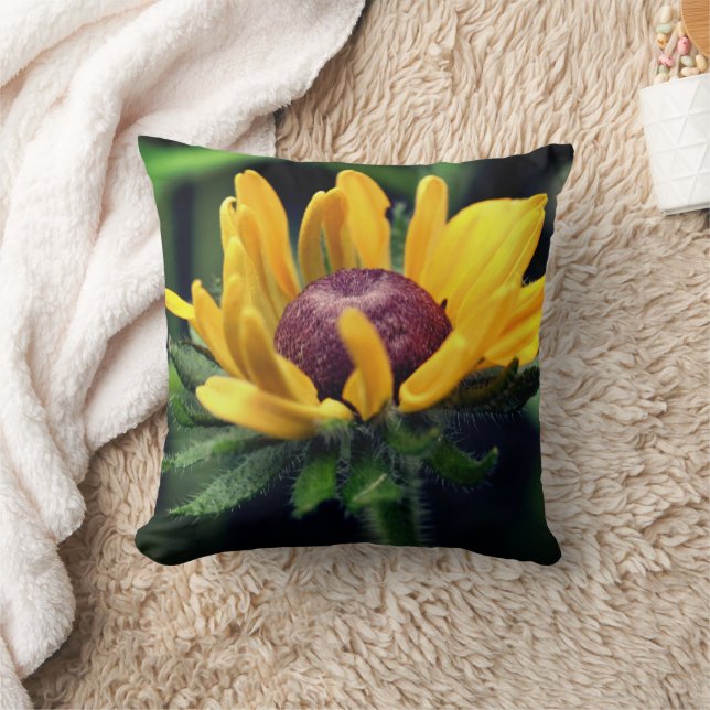 Coussin Fleur Susan aux yeux noirs se dépliant (Couverture)