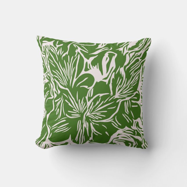 Coussin Fleur tropicale botanique abstraite (Recto)