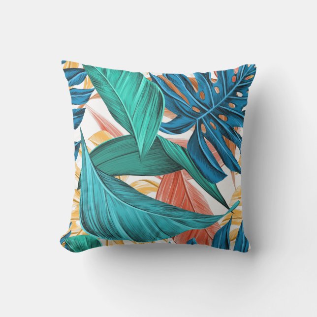 Coussin Fleur tropicale d'été (Recto)