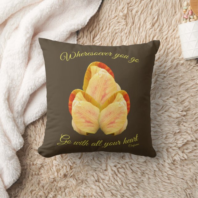 Coussin Fleur Tulip Aller Avec Votre Coeur Inspirationnel (Couverture)