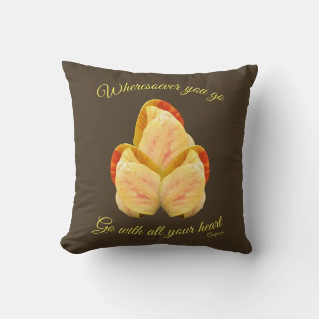 Coussin Fleur Tulip Aller Avec Votre Coeur Inspirationnel (Recto)